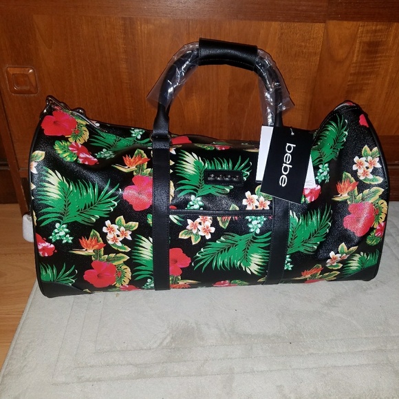 SOLD!BEBE 🌺🌺TROPICAL FLORAL🌺🌺 WEEKENDER DUFFLE - Picture 2 of 8
